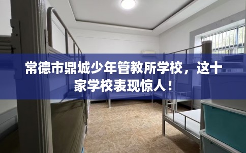 常德市鼎城少年管教所学校，这十家学校表现惊人！