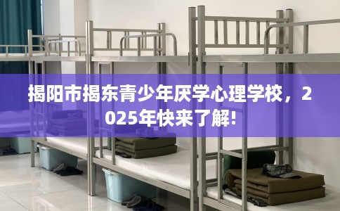 揭阳市揭东青少年厌学心理学校，2025年快来了解!