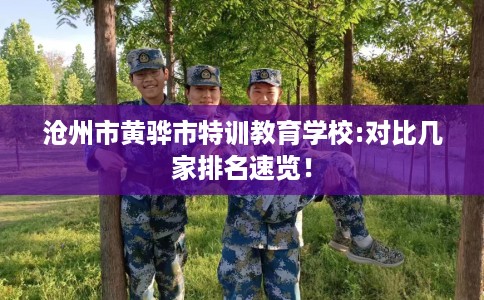 沧州市黄骅市特训教育学校:对比几家排名速览! 沧州市黄骅市特训教育学校:对比几家排名速览!