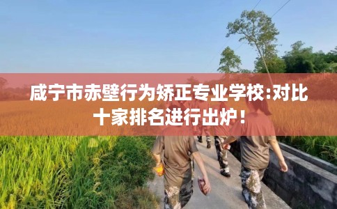 咸宁市赤壁行为矫正专业学校:对比十家排名进行出炉！