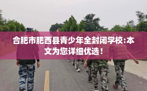 合肥市肥西县青少年全封闭学校:本文为您详细优选！