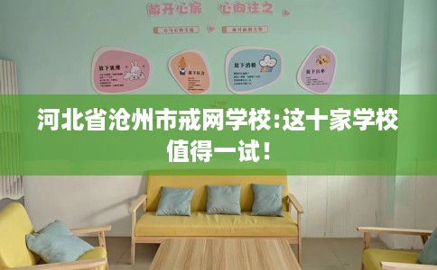 河北省沧州市戒网学校:这十家学校值得一试！