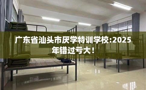 广东省汕头市厌学特训学校:2025年错过亏大！