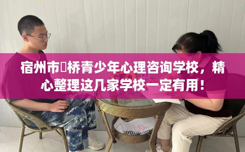 宿州市埇桥青少年心理咨询学校，精心整理这几家学校一定有用！