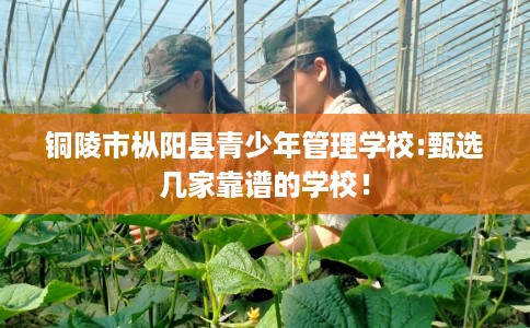 铜陵市枞阳县青少年管理学校:甄选几家靠谱的学校！