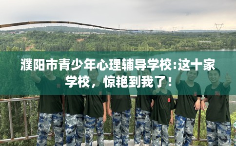 濮阳市青少年心理辅导学校:这十家学校，惊艳到我了！