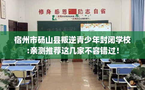 宿州市砀山县叛逆青少年封闭学校:亲测推荐这几家不容错过! 宿州市砀山县叛逆青少年封闭学校:亲测推荐这几家不容错过!